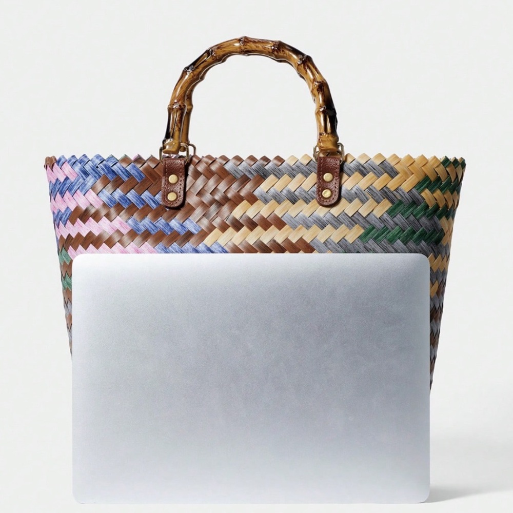 ๐ Top Handle Straw Tote Bag - Picture 12 of 13